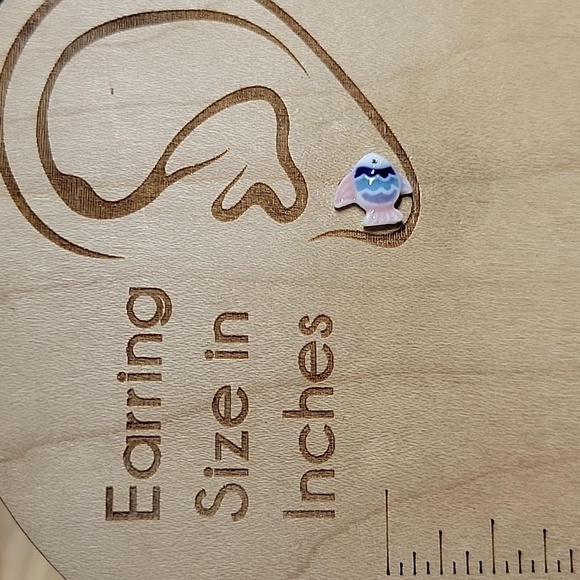 🔥LAST PAIR🔥 Tropical Fish Pottery Stud Earrings - Picture 4 of 8